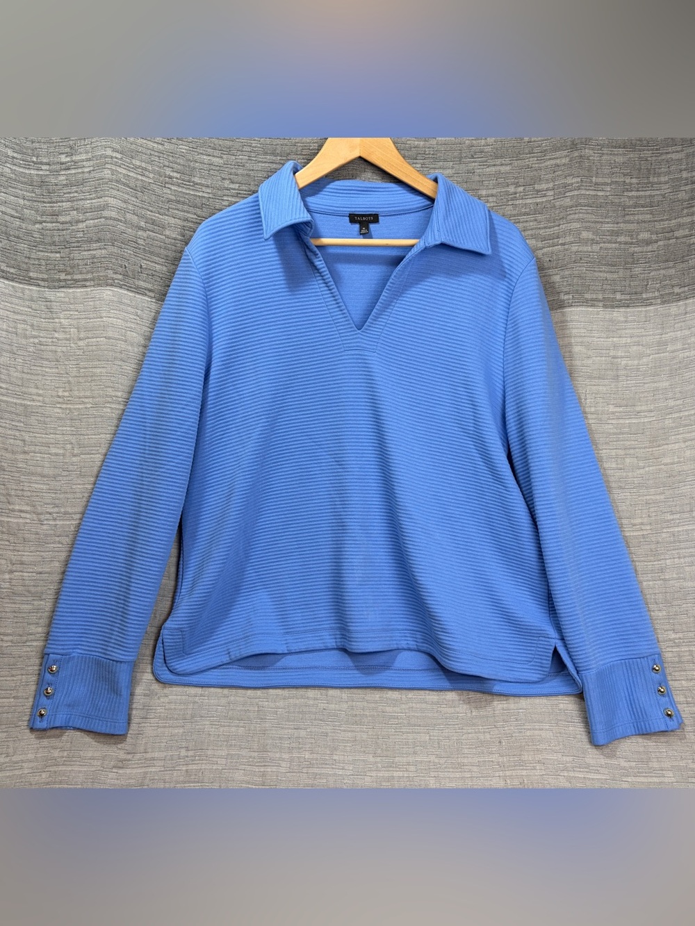 Talbots ribbed Johnny collar sweatshirt